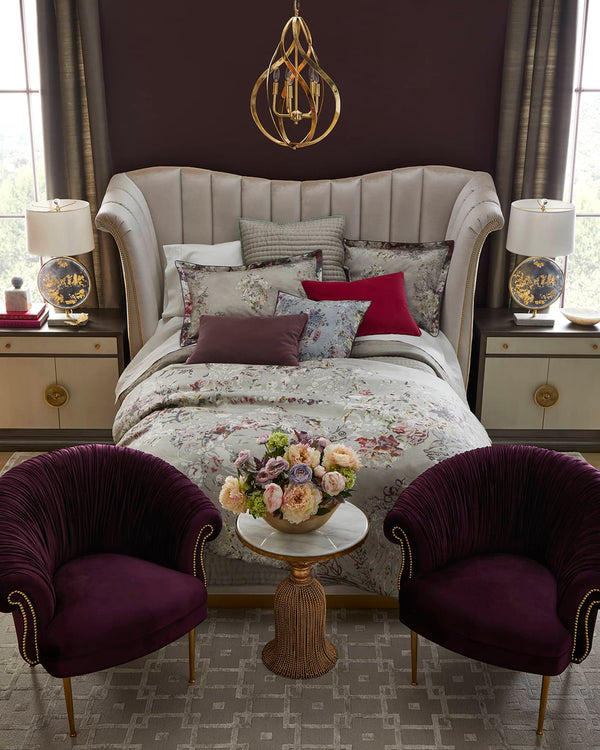 Italian Kay Gold Round Tassel Side Table with White Marble Top - Gifts for You 'n Me