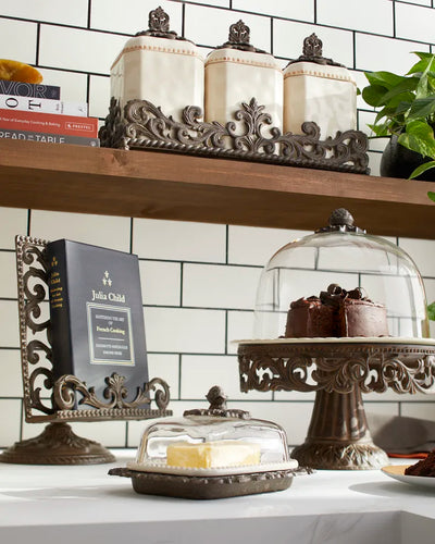 Acanthus Glass Dome Butter Dish