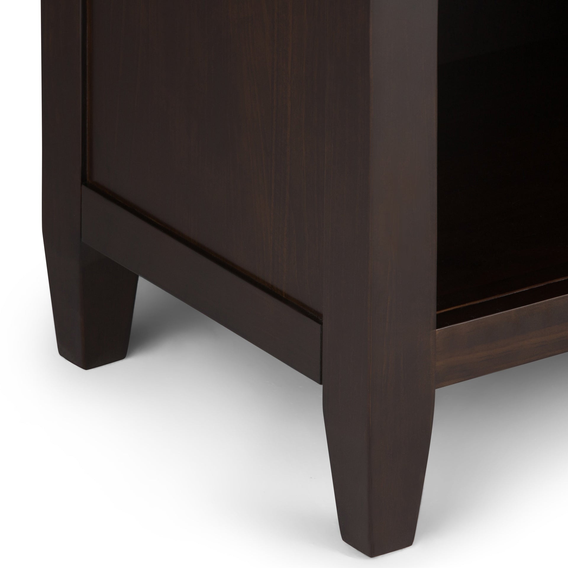 Carlton 24 Inch Wide Solid Wood Bedside Table in Brunette