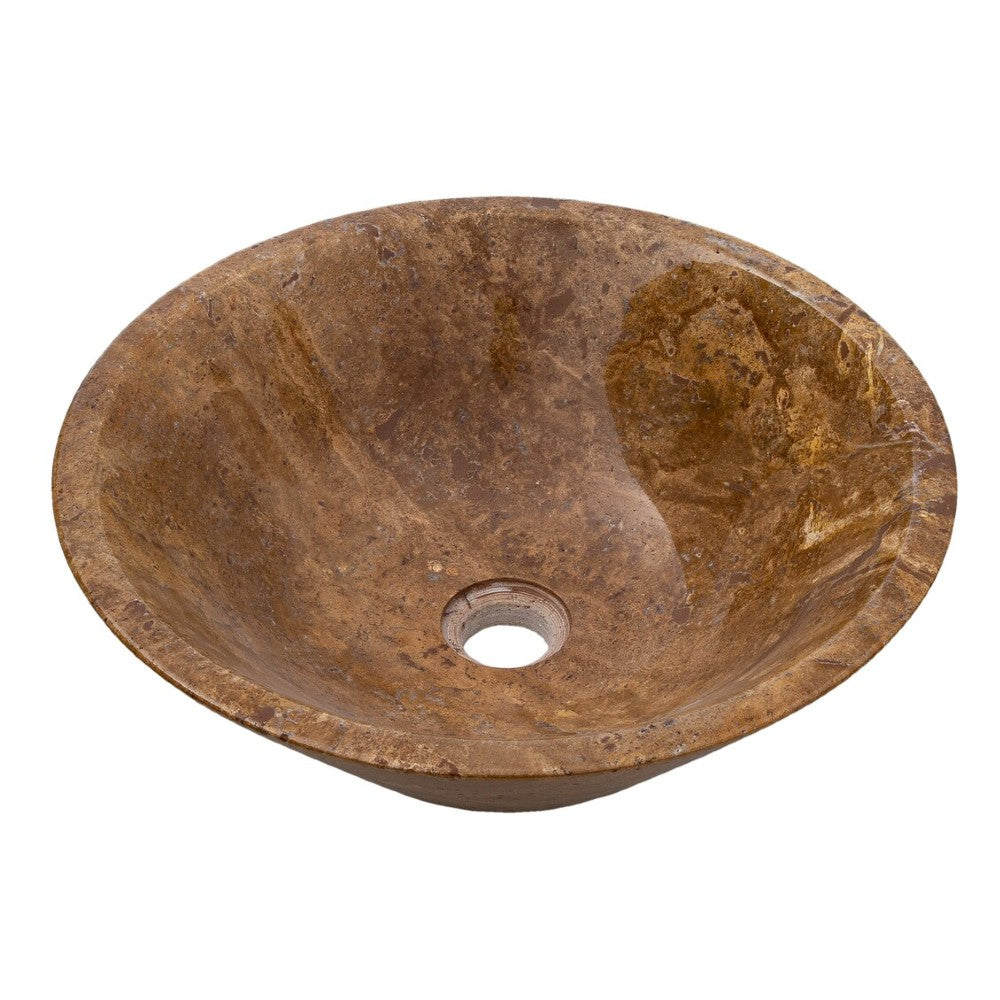Noce Brown Travertine V-Shape Tapered Sink Polished (D)16