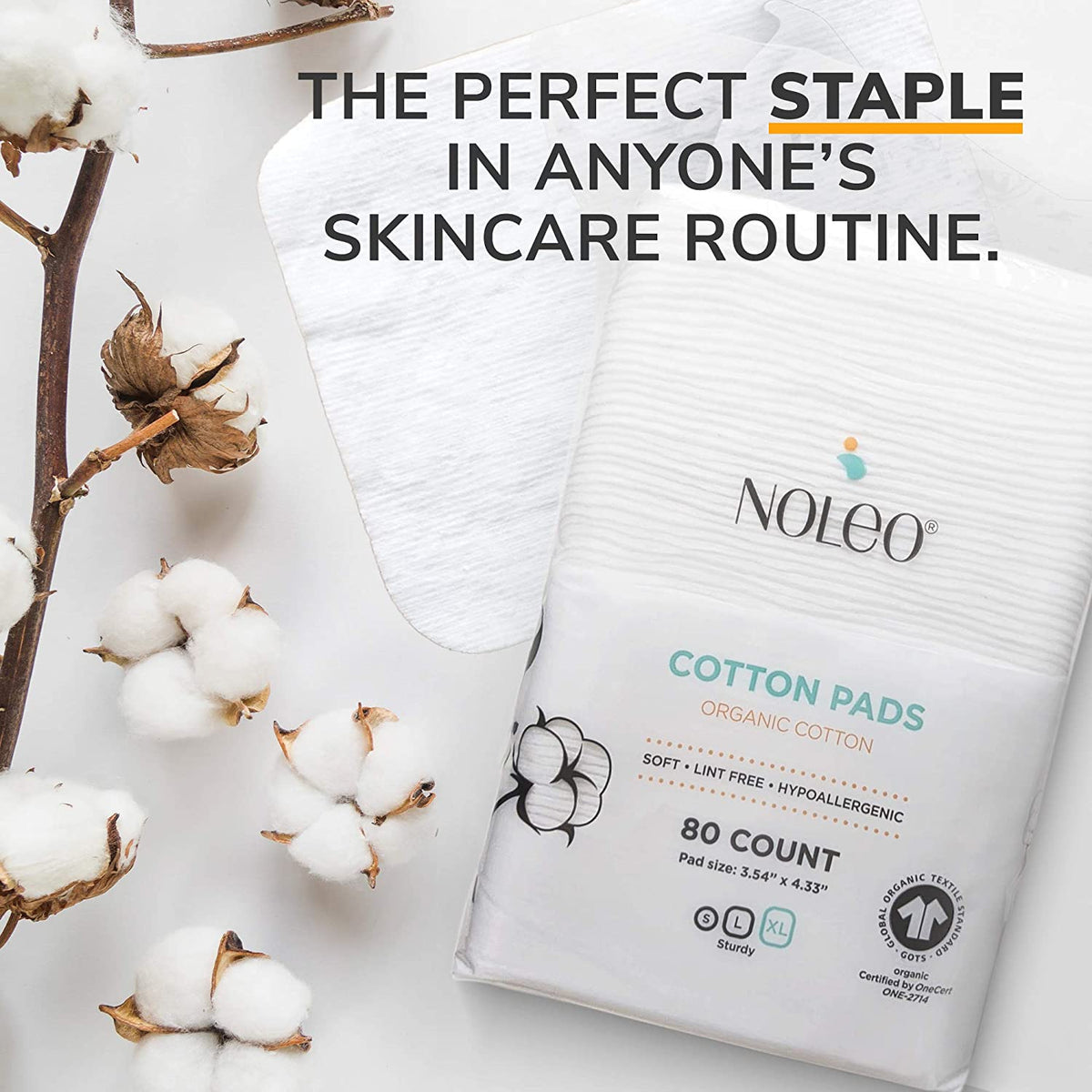 NOLEO Organic Cotton Pads - XL 3.54