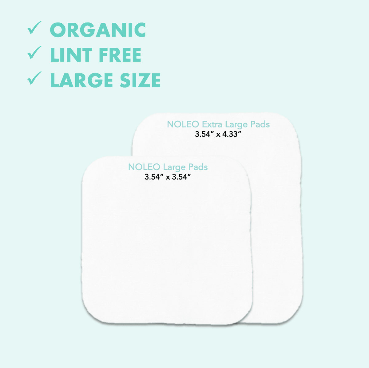 NOLEO Organic Cotton Pads - XL 3.54