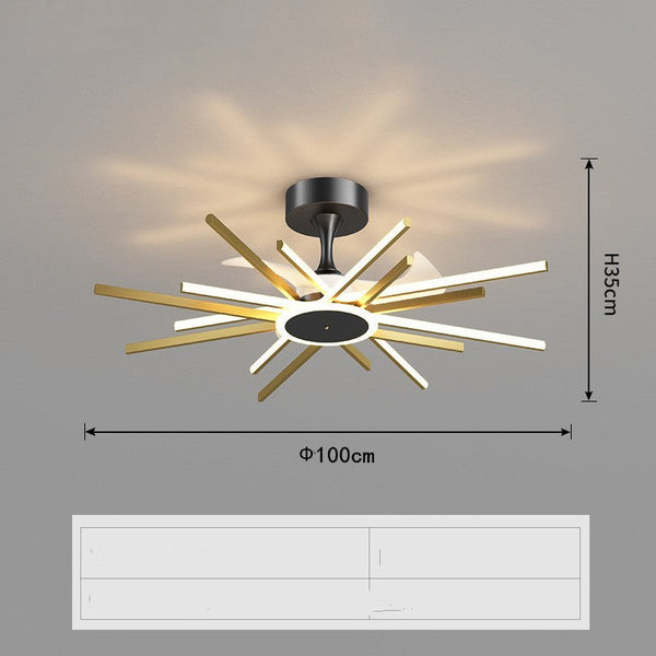 Nordic Light Luxury Living Room Fan Lamp Simple New Style Decorbites