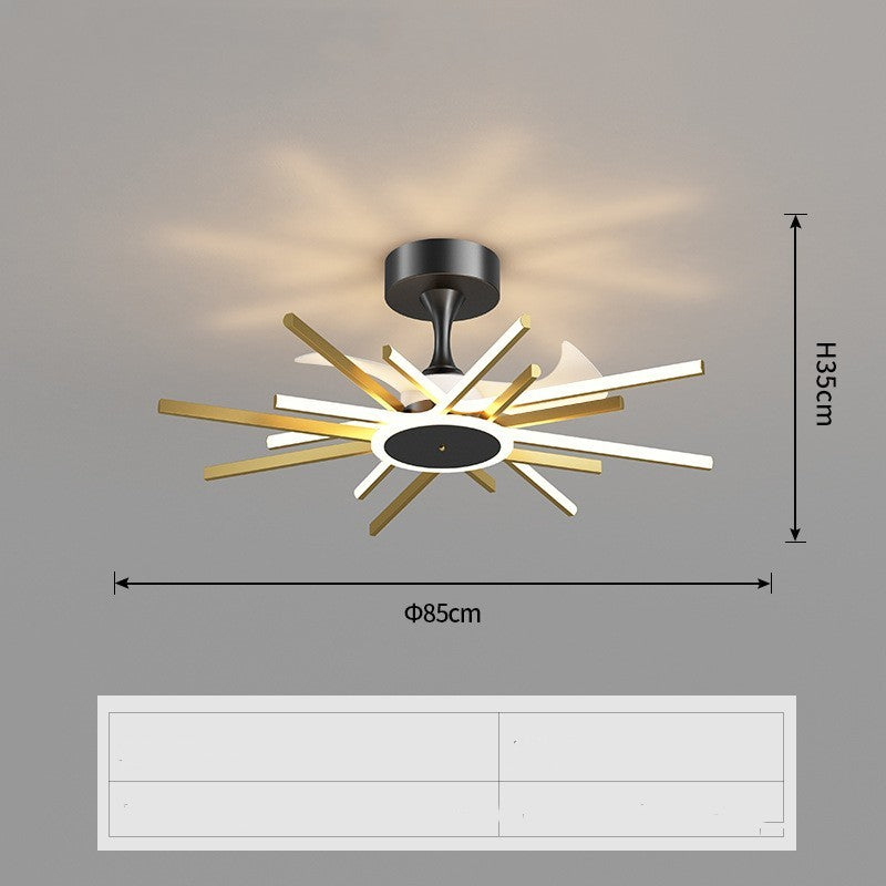 Nordic Light Luxury Living Room Fan Lamp Simple New Style Decorbites