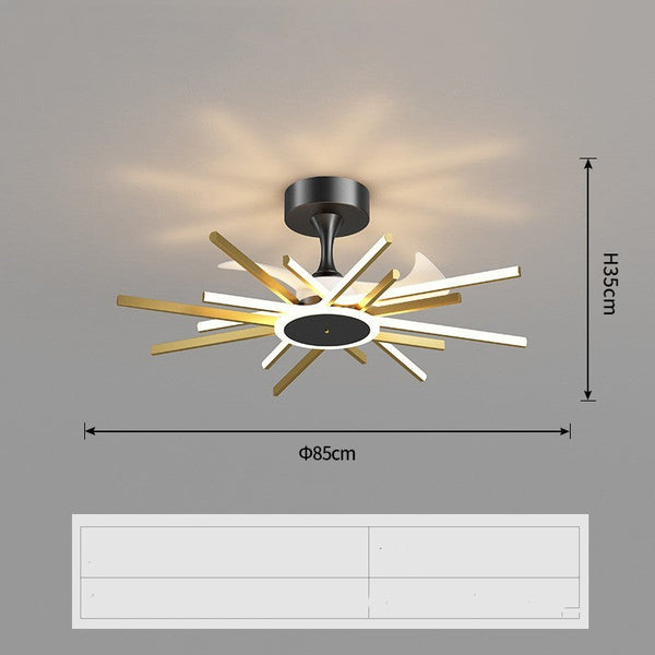 Nordic Light Luxury Living Room Fan Lamp Simple New Style Decorbites