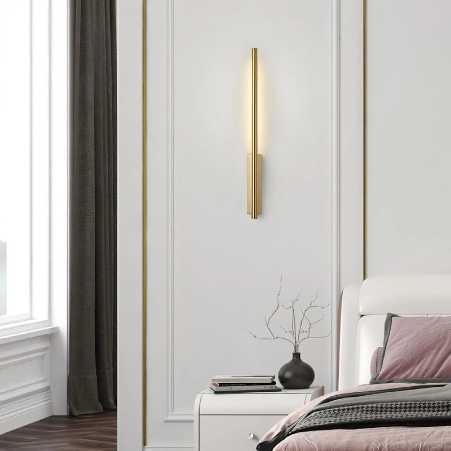 Nordic Style Wall Lamps for Living Room with Elegant Golden Lines