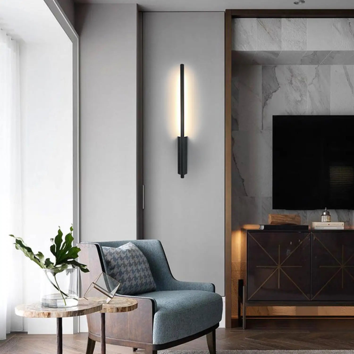 Nordic Style Wall Lamps for Living Room with Elegant Golden Lines