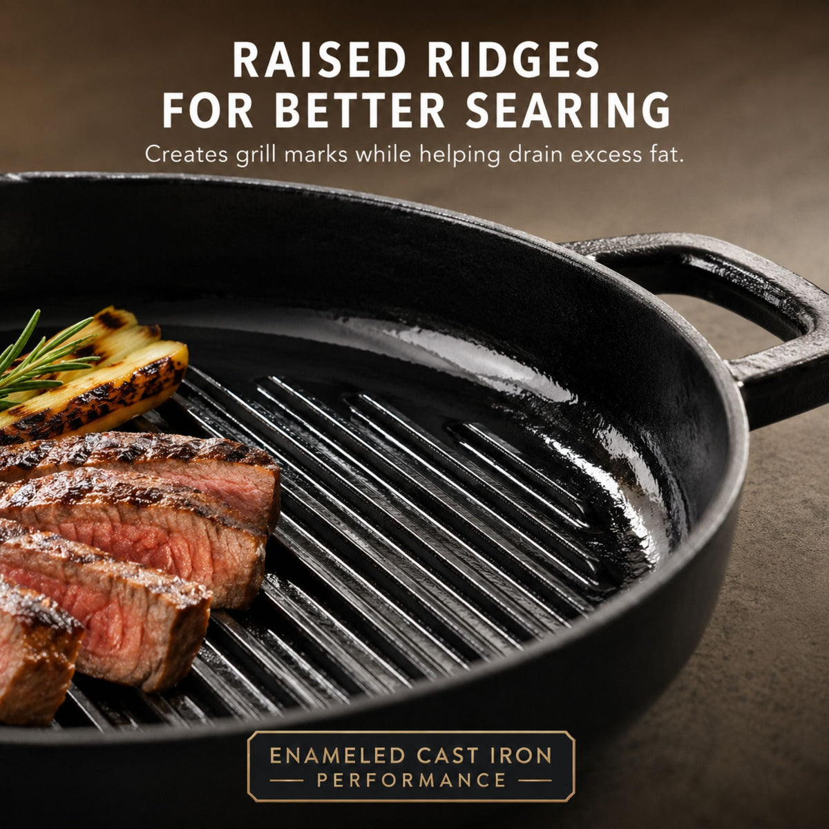Enameled Cast Iron Grill Pan, 11