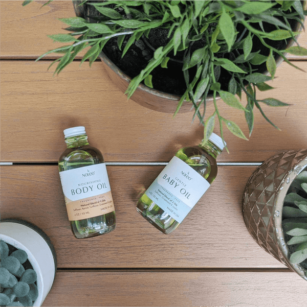 NOLEO Body Oil – Nourish, Soothe, and Restore Skin Naturally | 4oz Glass Bottle