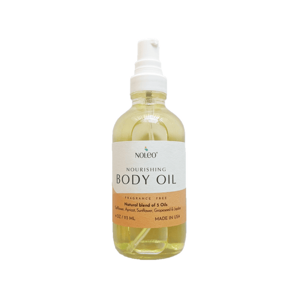 NOLEO Body Oil – Nourish, Soothe, and Restore Skin Naturally | 4oz Glass Bottle