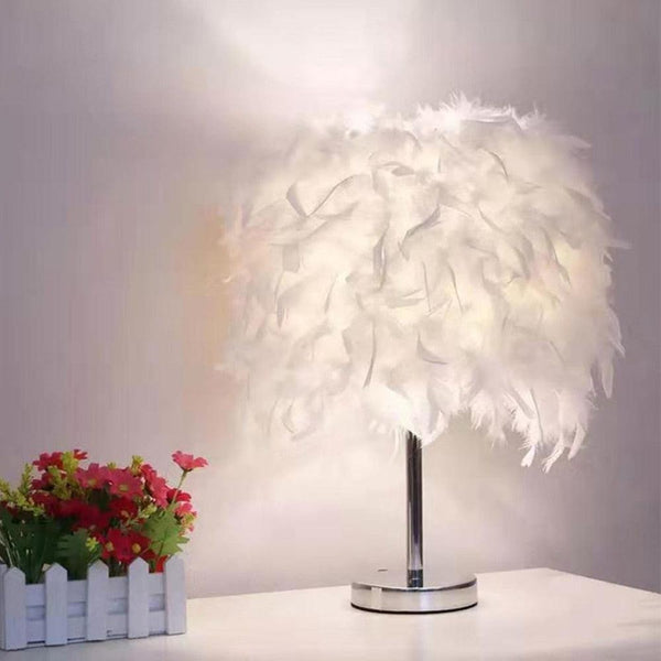 Novelty Feather Night Light Remote Fairy Copper Lamp for Home Living Room Bedroom Bedside Backlight Party Wedding Decoration Cute Study Lamps for Bedroom Décor