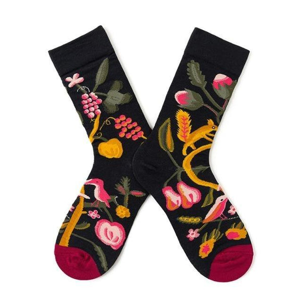 Novelty Happy Funny Women Graphic Short Socks Socks Combed Out Of Pure Cotton Art Abstract Oil Painting Socks French Style Crew Socks For Men And Women