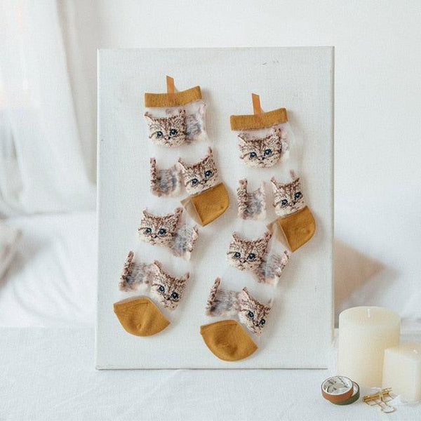 Novelty Harajuku Crystal Silk Tide Socks Funny Sunflowers Vines Flowers Happy Socks Casual High Quality Socks for Women