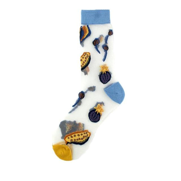 Novelty Harajuku Crystal Silk Tide Socks Funny Sunflowers Vines Flowers Happy Socks Casual High Quality Socks for Women