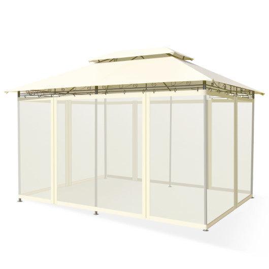 10 Feet x 13 Feet Tent Canopy Shelter with Removable Netting Sidewall-Beige