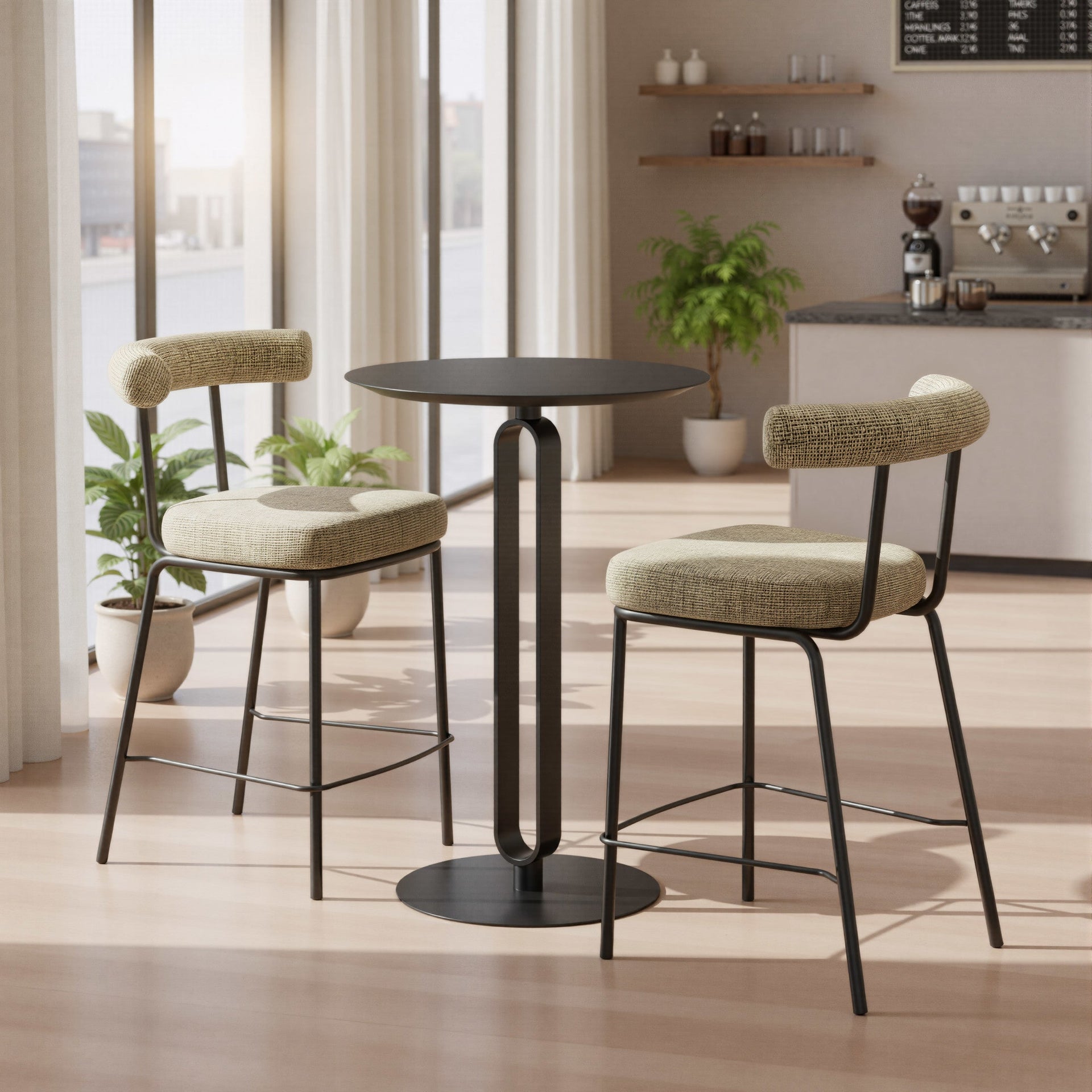 Kede Counter Stool Green Tweed