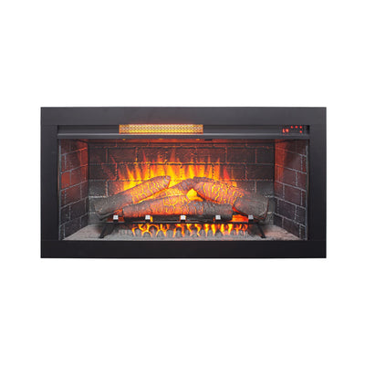 Nuvia 36-Inch Electric Antique Black Touch Panel Infrared Fireplace Insert With Removable Trim Kit (SAK84610)