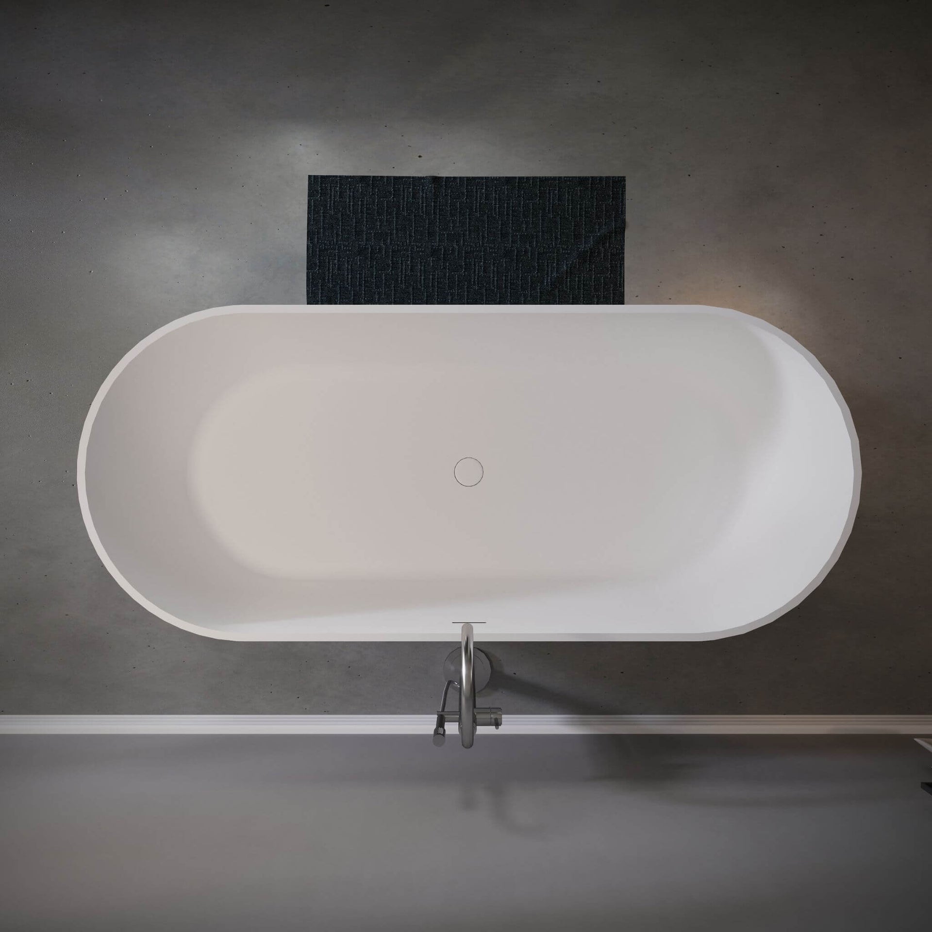 Wavecrest 59-Inch Luxury Solid Surface Matte White Freestanding Soaking Tub (SAK95320)