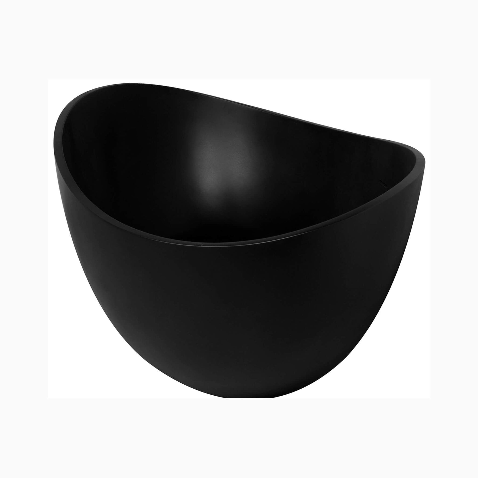 63-Inch Modern Freestanding Single-Piece Matte Black Finish Stone Resin Bathtub (SAK69041)