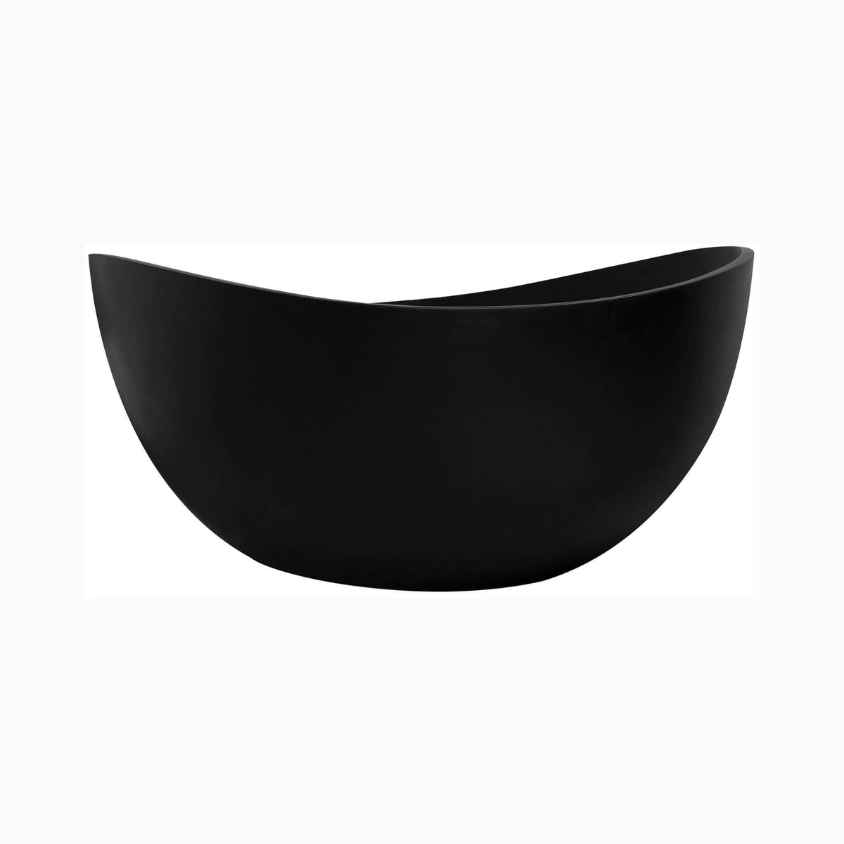 63-Inch Modern Freestanding Single-Piece Matte Black Finish Stone Resin Bathtub (SAK69041)