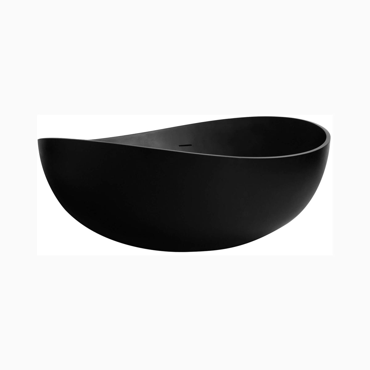 63-Inch Modern Freestanding Single-Piece Matte Black Finish Stone Resin Bathtub (SAK69041)