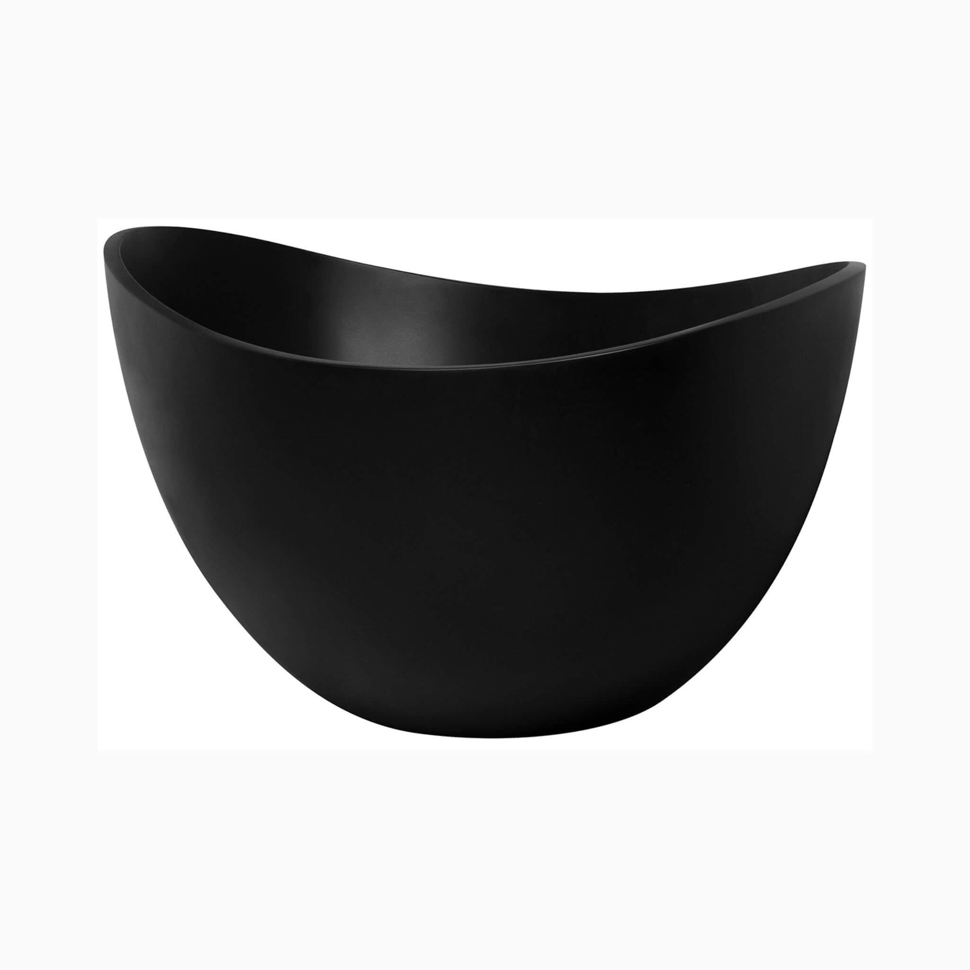 63-Inch Modern Freestanding Single-Piece Matte Black Finish Stone Resin Bathtub (SAK69041)