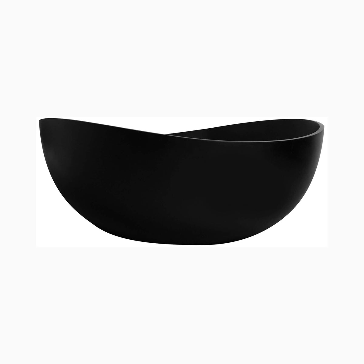 63-Inch Modern Freestanding Single-Piece Matte Black Finish Stone Resin Bathtub (SAK69041)