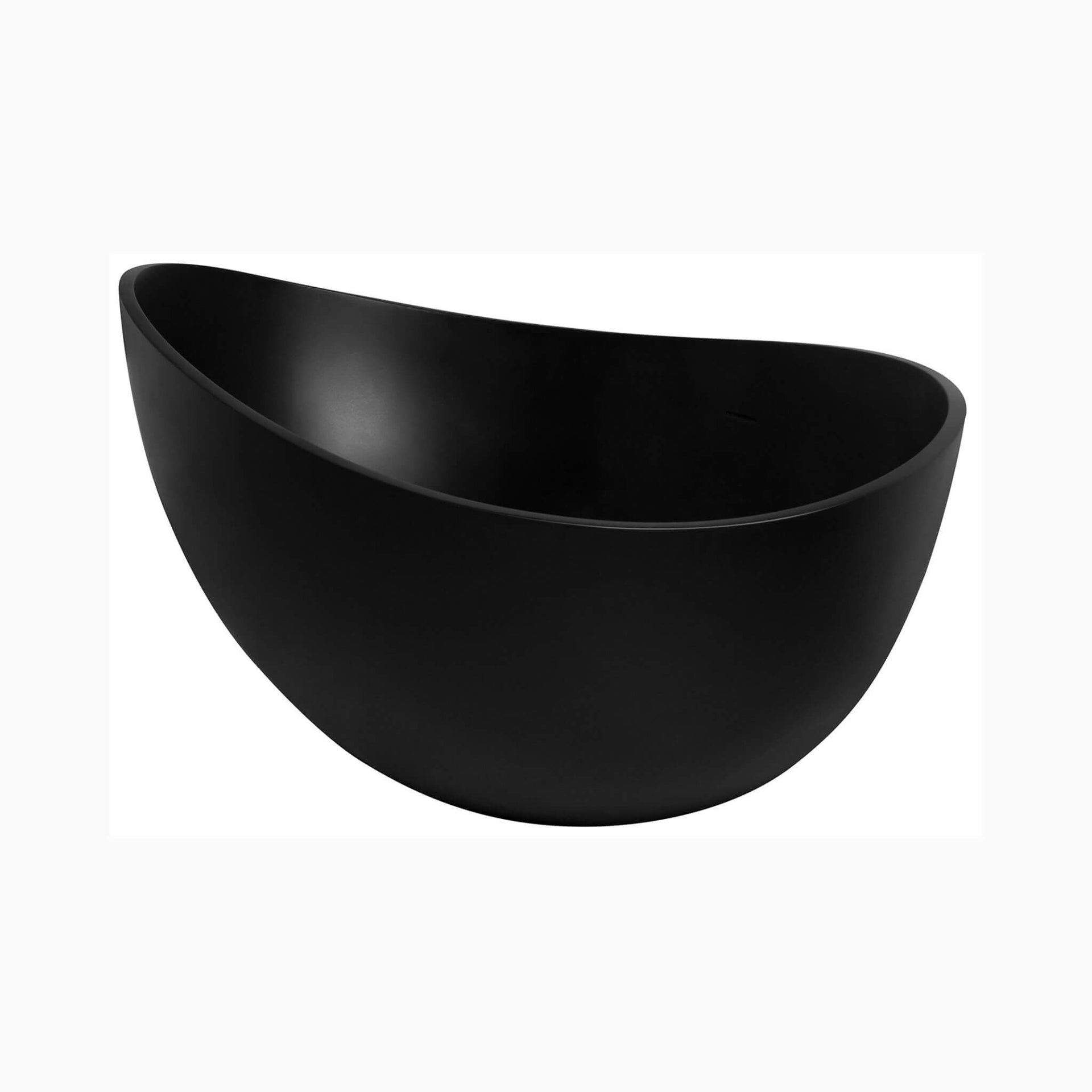 63-Inch Modern Freestanding Single-Piece Matte Black Finish Stone Resin Bathtub (SAK69041)