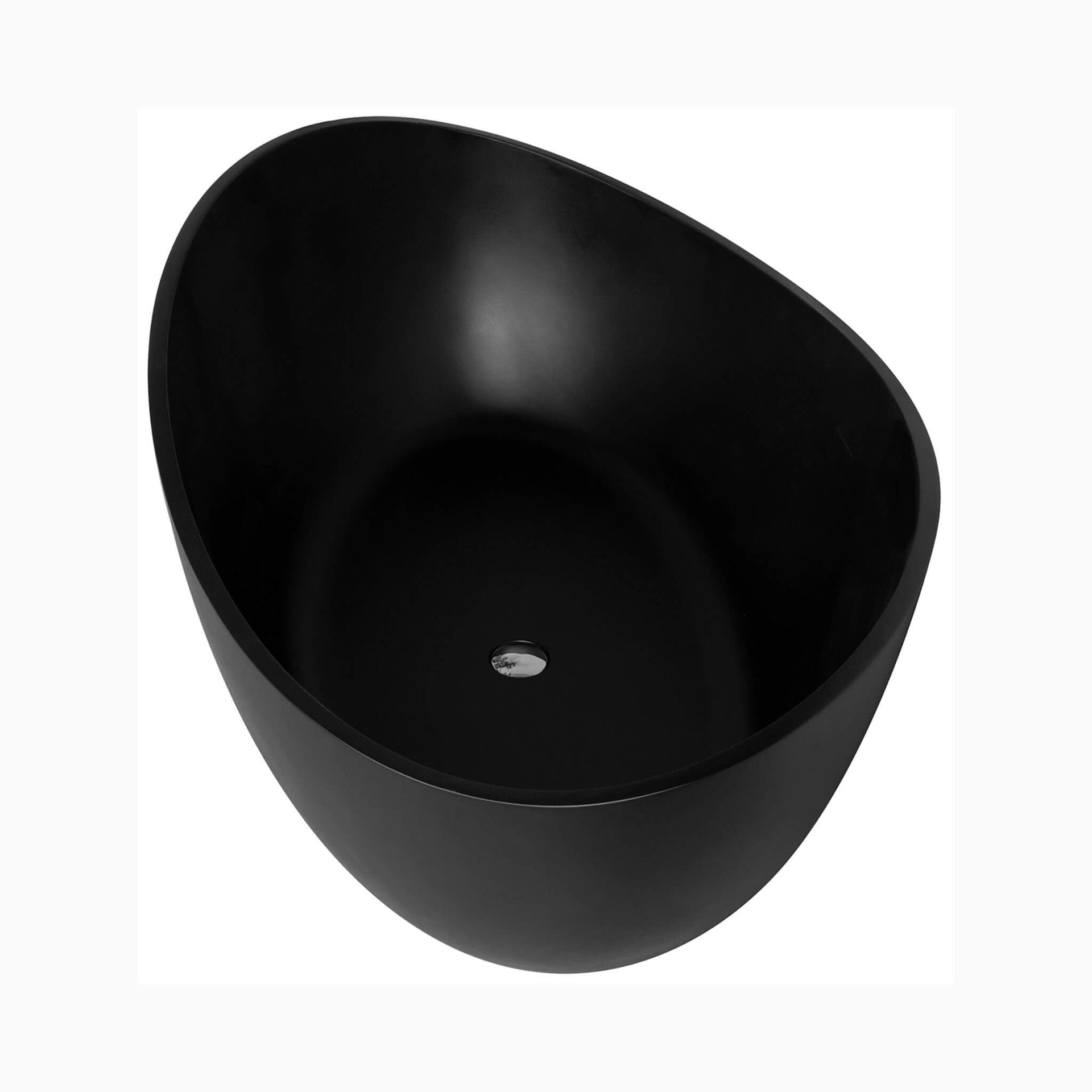 63-Inch Modern Freestanding Single-Piece Matte Black Finish Stone Resin Bathtub (SAK69041)