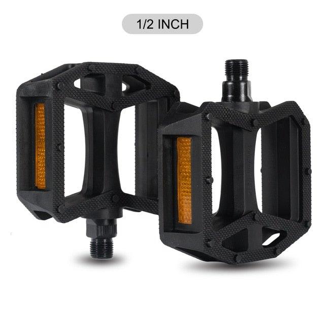 Nylon Bicycle Pedals Ultralight Flat Platform Bike Pedals For Mountain Bike 9/16'' 1/2