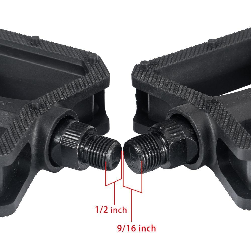 Nylon Bicycle Pedals Ultralight Flat Platform Bike Pedals For Mountain Bike 9/16'' 1/2