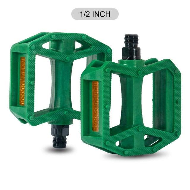 Nylon Bicycle Pedals Ultralight Flat Platform Bike Pedals For Mountain Bike 9/16'' 1/2