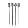 Art Deco Cocktail Picks in Gunmetal Set of 4