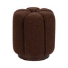 Lucida Round Tufted Ottoman Fabric and Wood