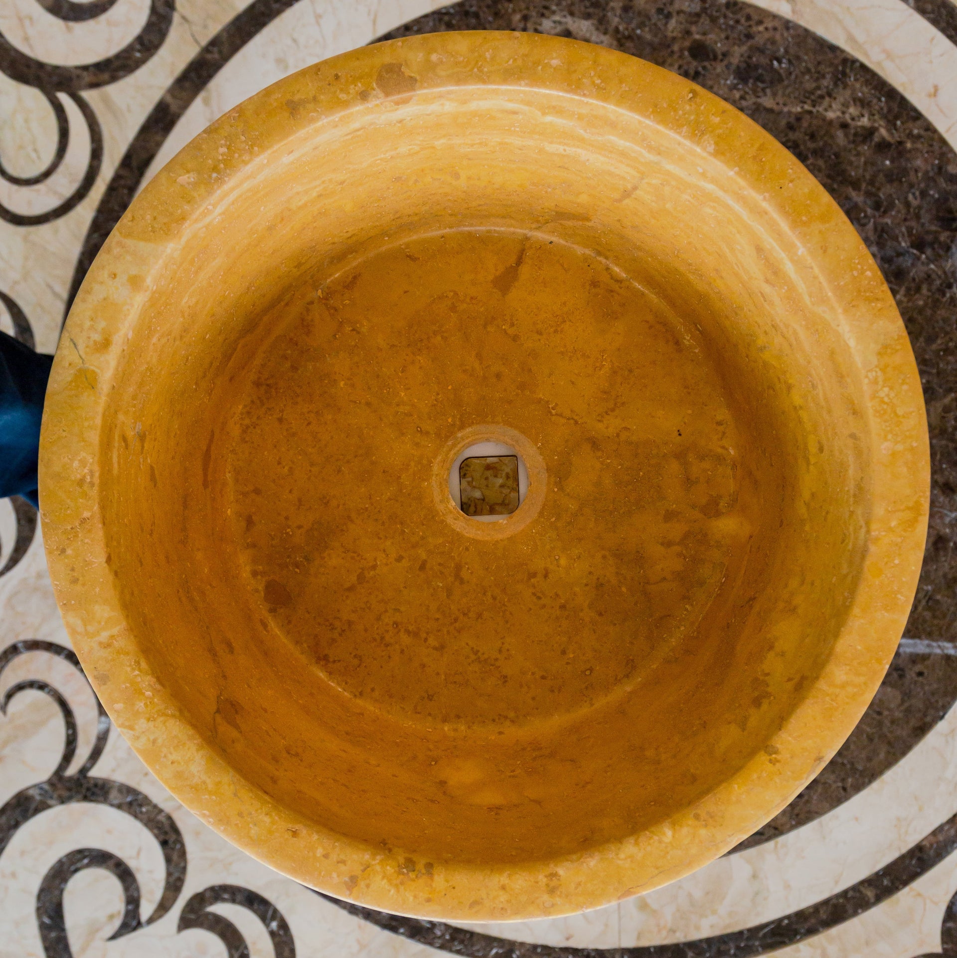 Oasis Gold Travertine Natural Stone Vessel Sink (D)16