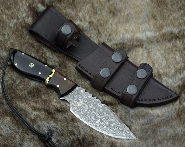 Oathkeeper Deer Skinning Knife with Horn & Rosewood Handle - Gifts for You 'n Me