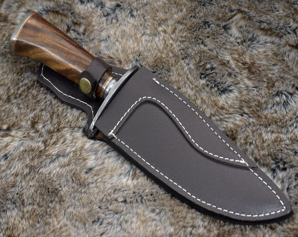 Oblivion Damascus Bowie Knife with Exotic Rosewood Handle