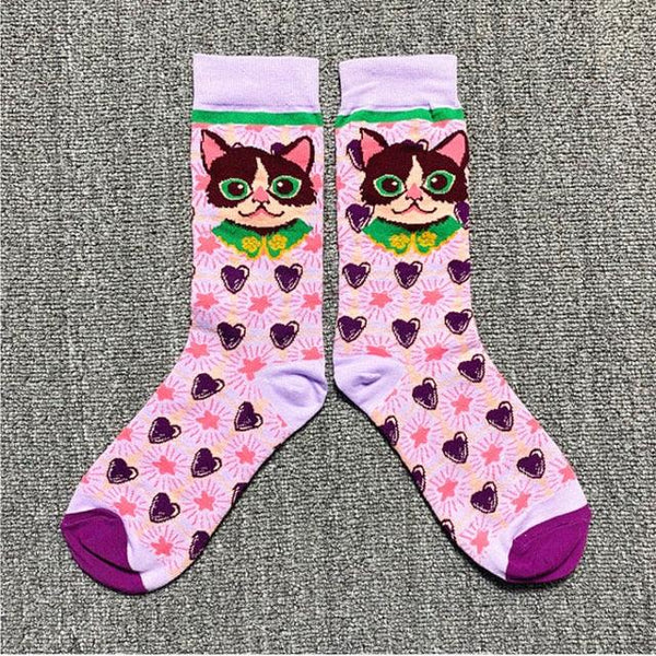 Occident Fashion Colorful Print Socks Women with Mushroom Spring Woman Socks Breathable Cotton Socks For Women
