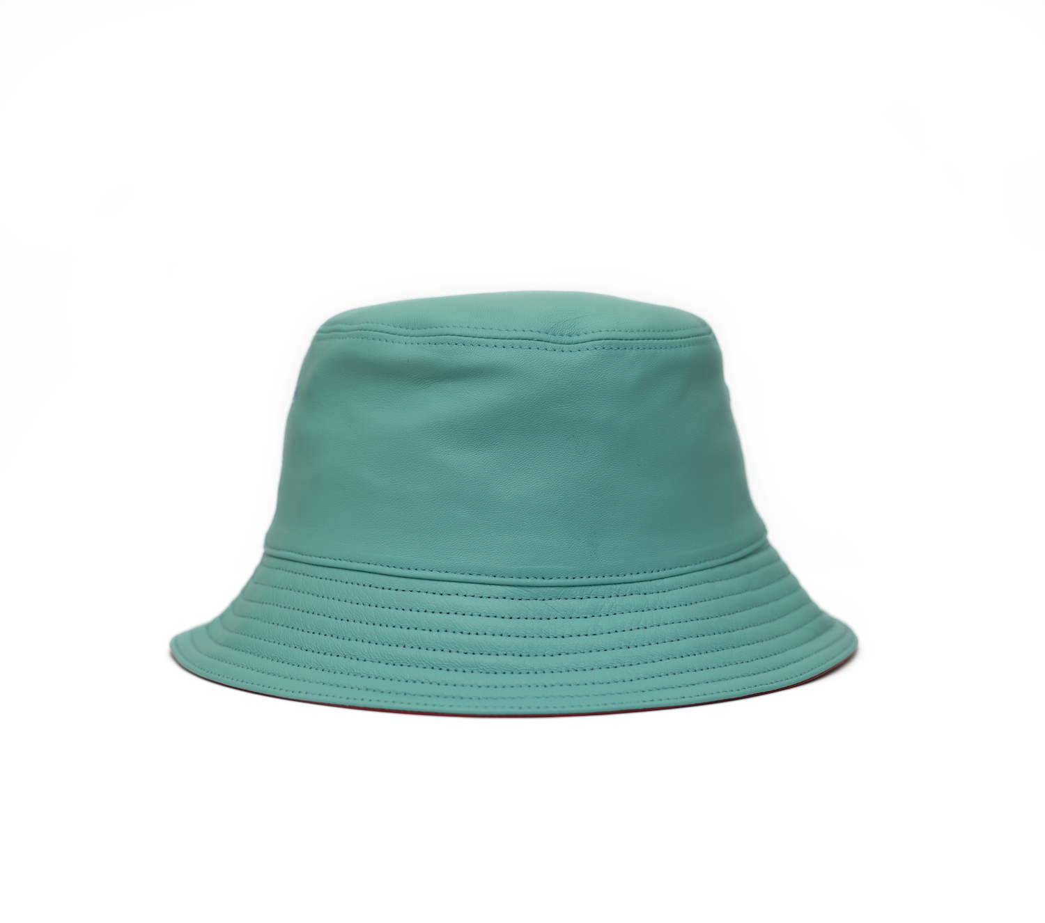 Leather Bucket Hat (Ocean Blue)