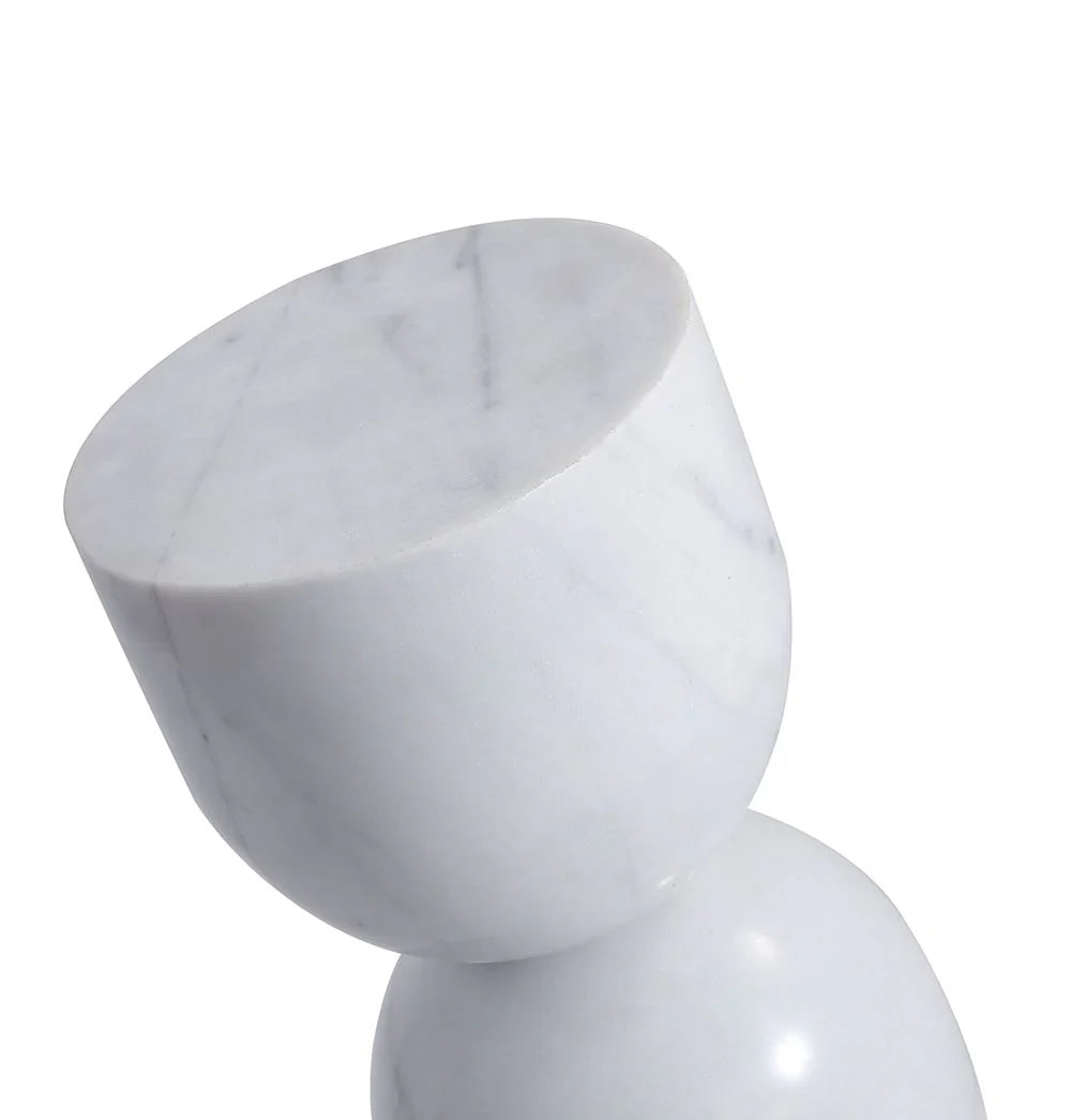 Oceane White Marble Side Table Snake Oil Guru