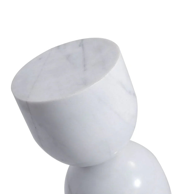 Oceane White Marble Side Table Snake Oil Guru