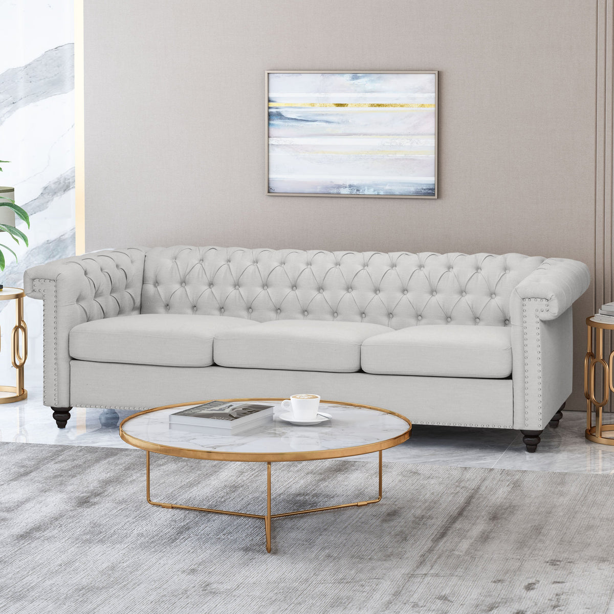 Chesterfield-Style 3 Seater Sofa