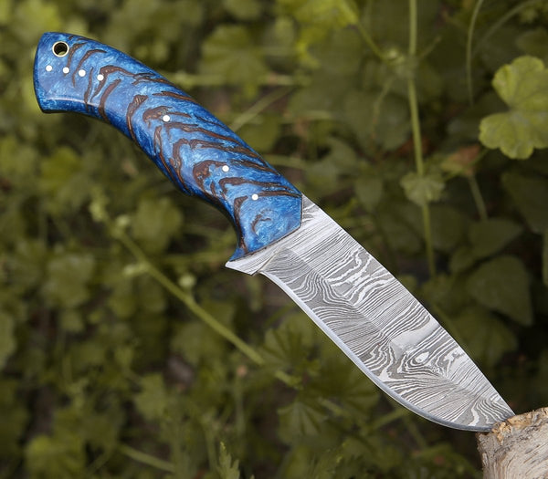 Odin Damascus Steel Knife with Pine Cone Handle