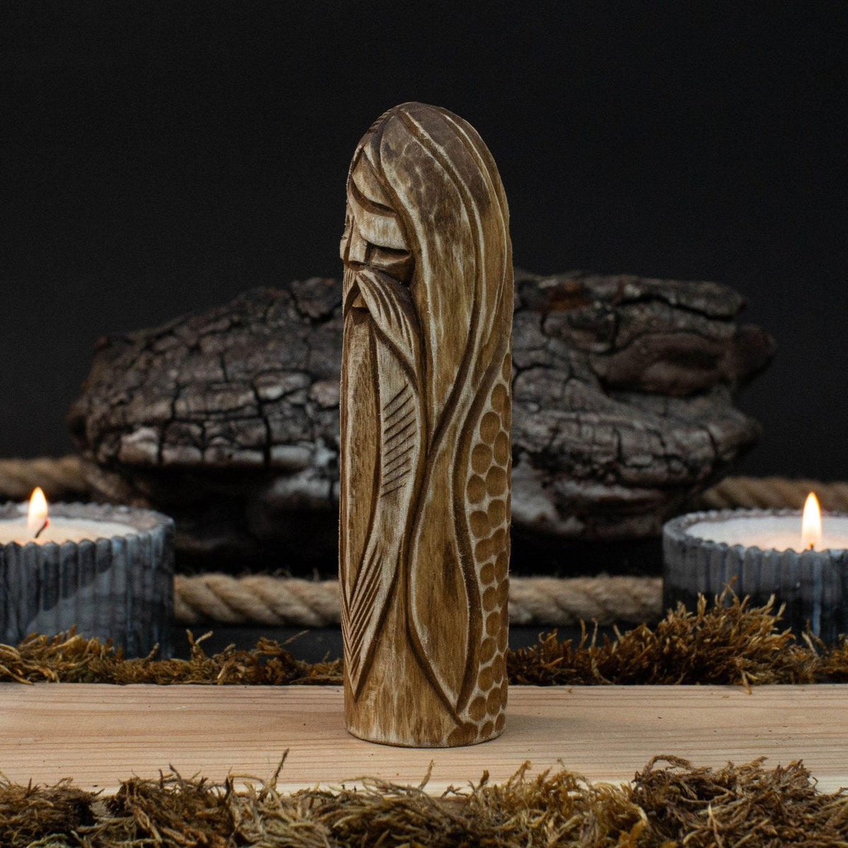 Odin Figurine – 13 cm (5.1 inches) Hand-Carved Wooden Norse God Statue