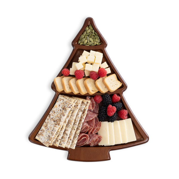Christmas Tree Sectioned Serving Tray Picnic Time Family of Brands
