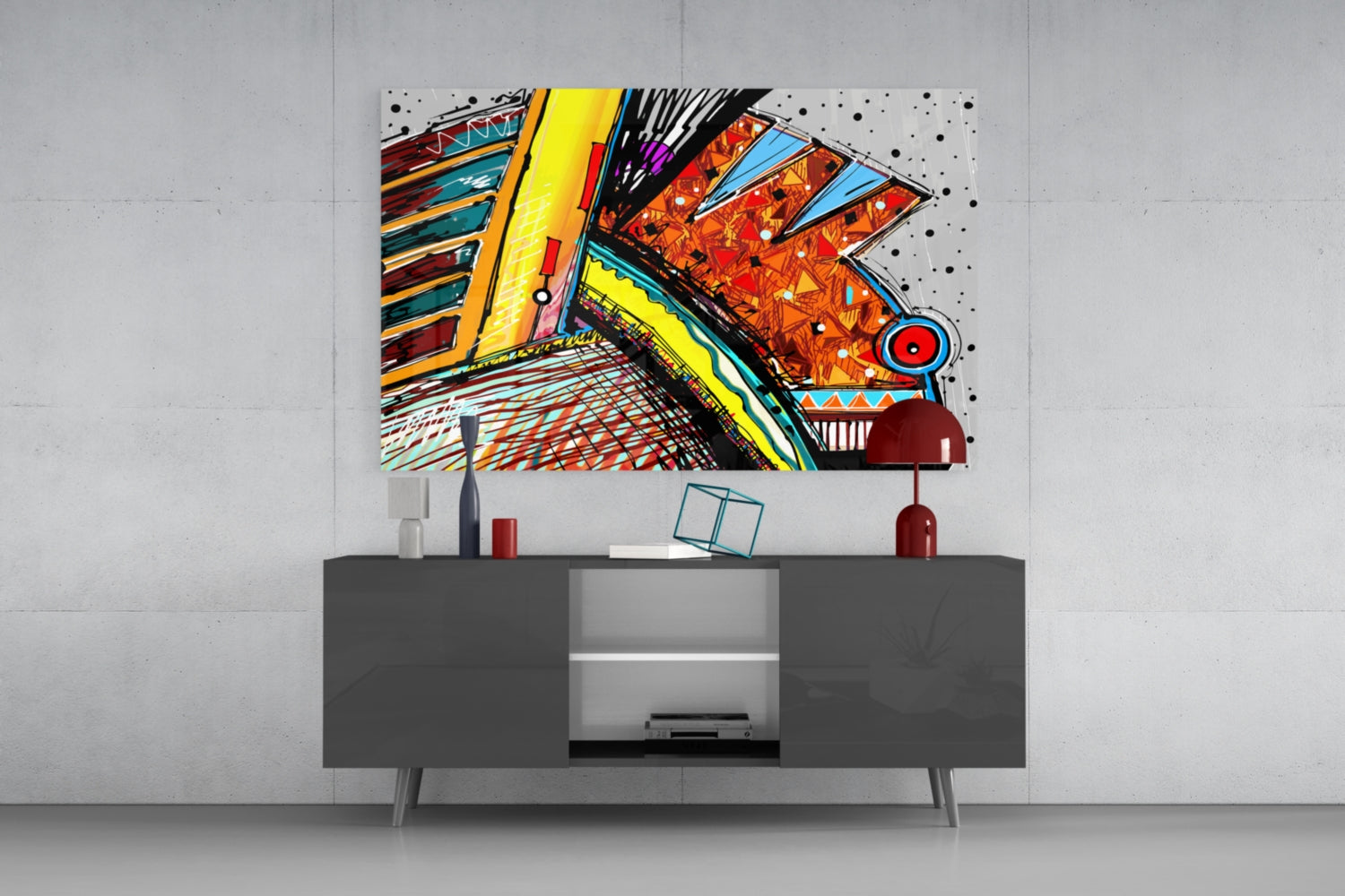 Abstract Chameleon Glass Wall Art