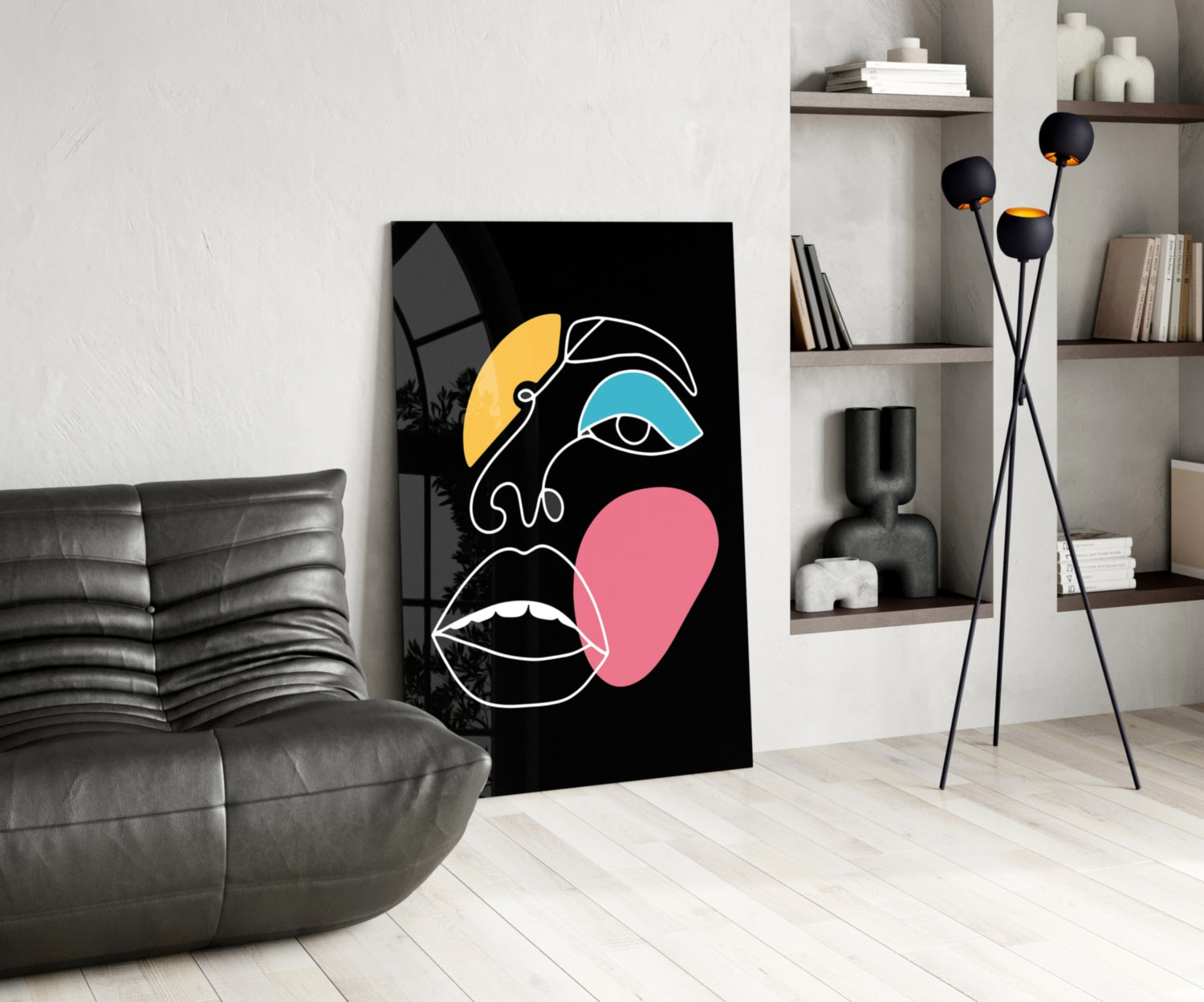 Abstract Colorful Face Glass Wall Art