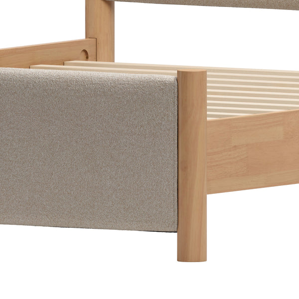 Hadi Queen Bed Beige & Natural