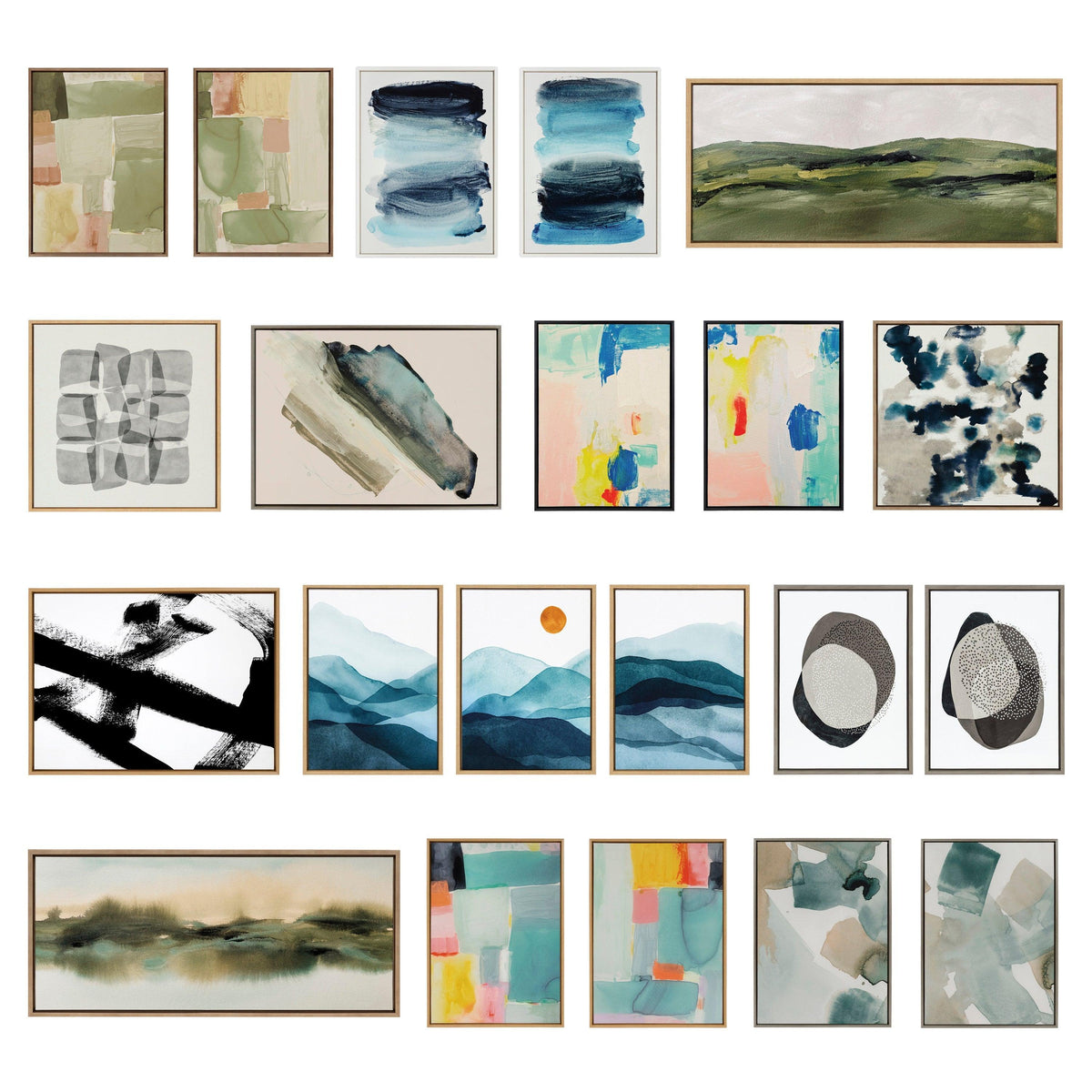 Sylvie Blue Mountain Range Framed Canvas Set by Amy Lighthall