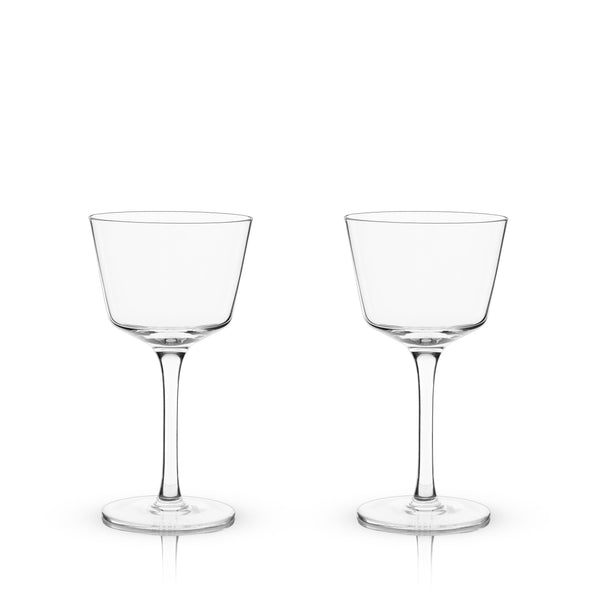 Raye Angled Crystal Nick & Nora Glasses Set of 2